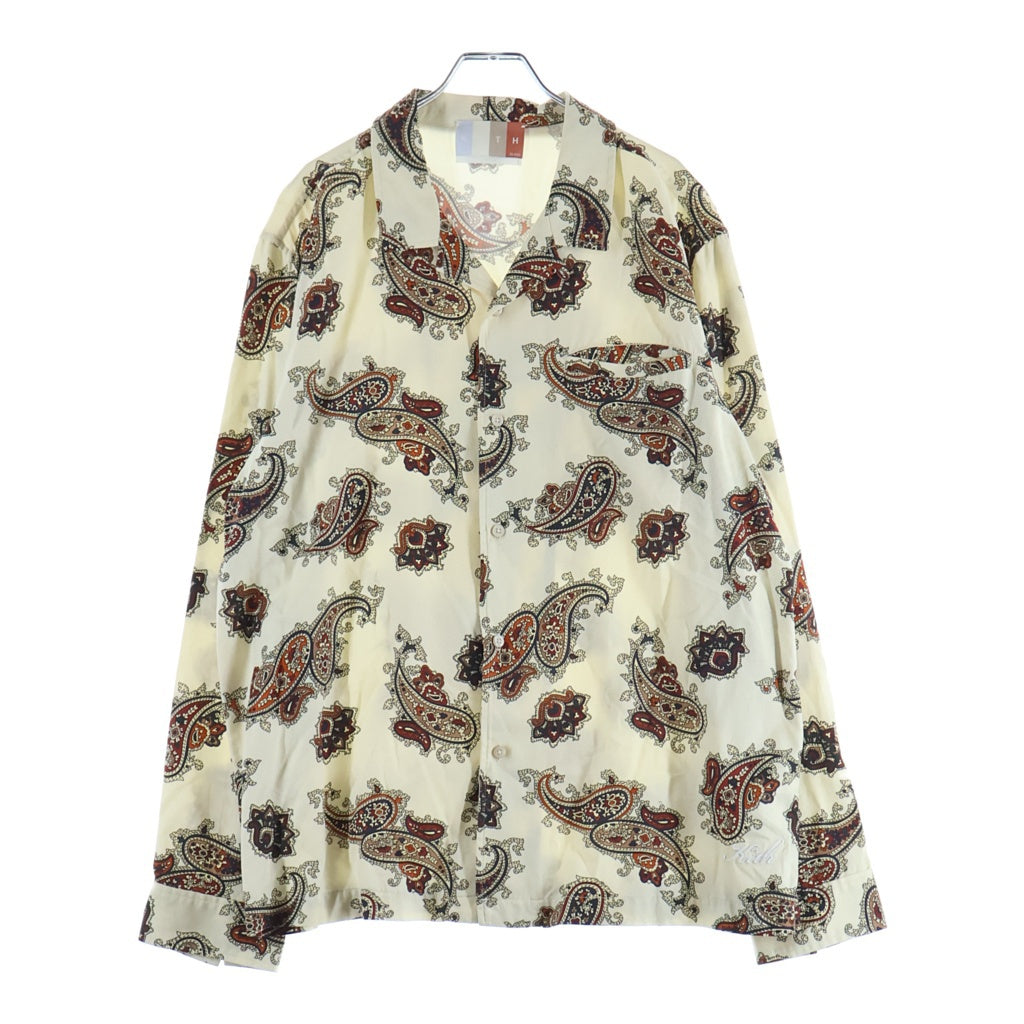 KITH(キス) 22SS Printed Long-Sleeve Thompson Camp Collar Shirt プリンテッド ロングスリーブ ペイズリー 長袖シャツ アイボリー KHM030565