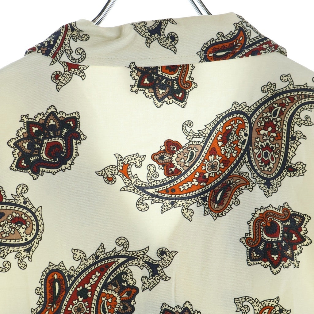 KITH(キス) 22SS Printed Long-Sleeve Thompson Camp Collar Shirt プリンテッド ロングスリーブ ペイズリー 長袖シャツ アイボリー KHM030565