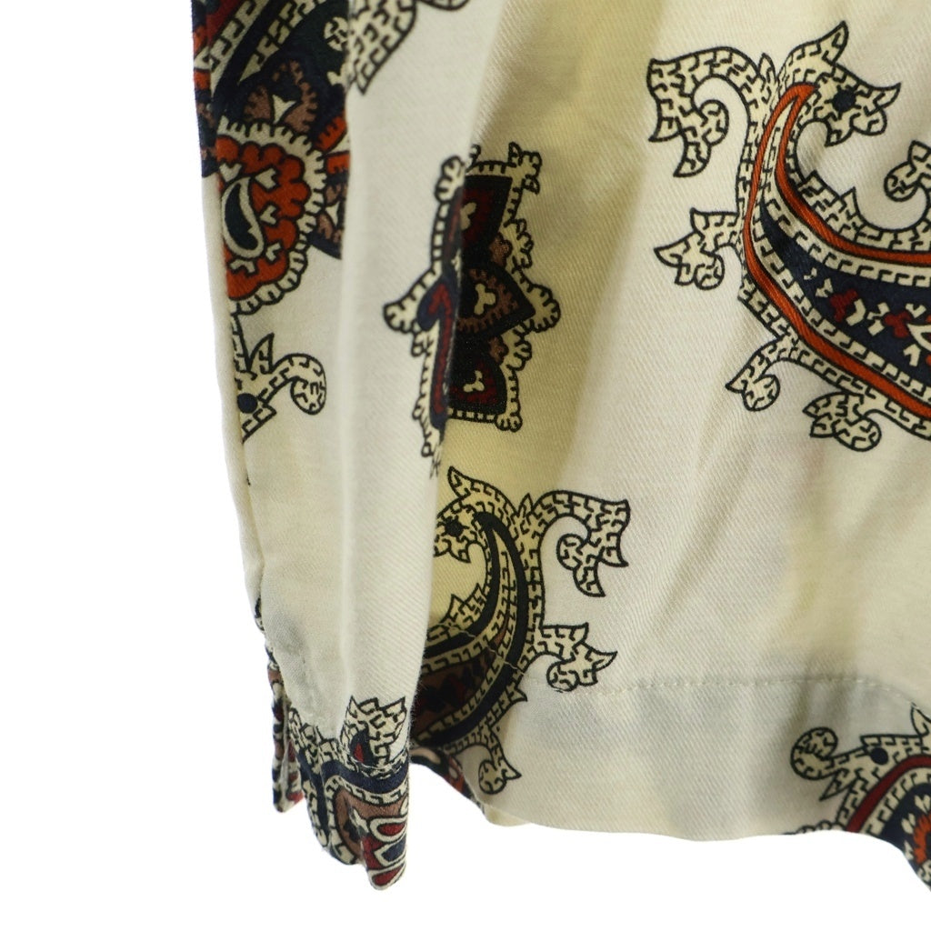 KITH(キス) 22SS Printed Long-Sleeve Thompson Camp Collar Shirt プリンテッド ロングスリーブ ペイズリー 長袖シャツ アイボリー KHM030565
