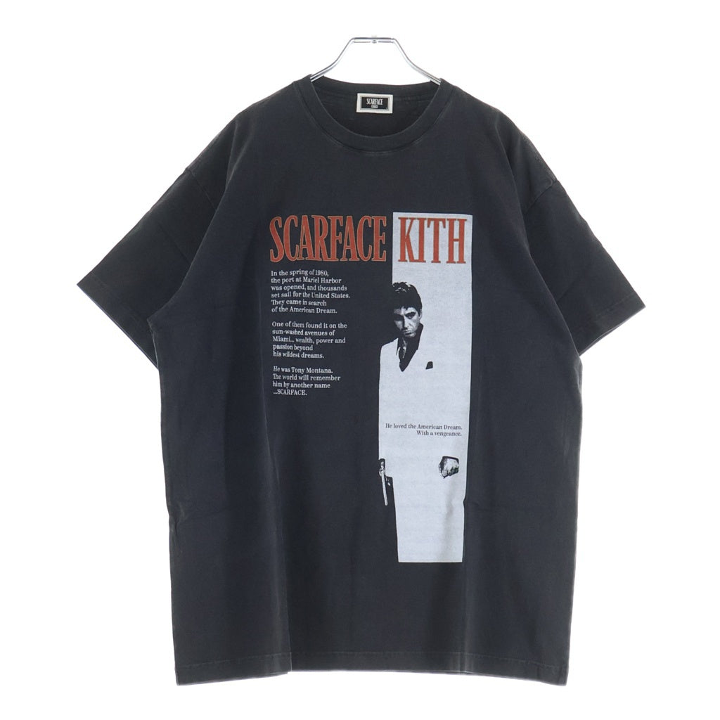 KITH(キス) 25AW ×Scarface Film Poster Vintage Tee スカーフェイス ヴィンテージ加工 半袖 Tシャツ カットソー ブラック KHM034171