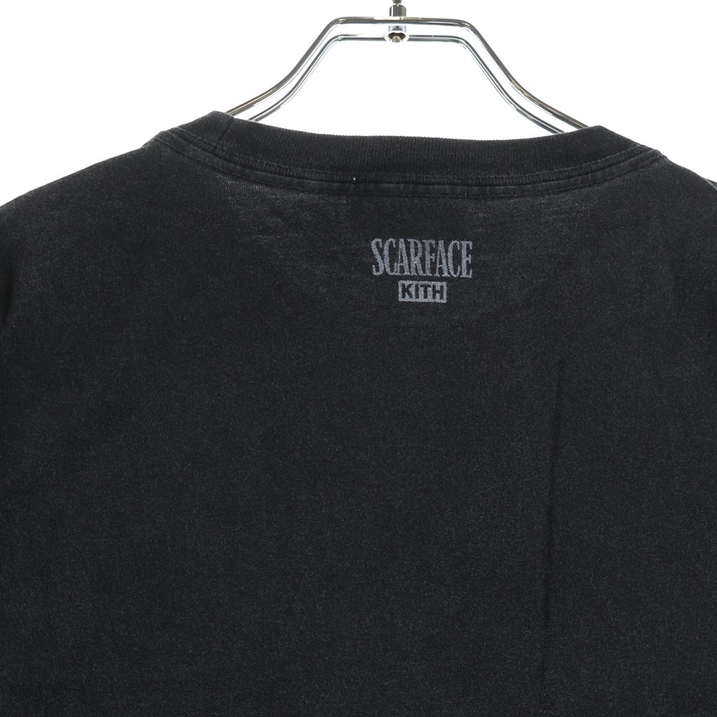 KITH(キス) 25AW ×Scarface Film Poster Vintage Tee スカーフェイス ヴィンテージ加工 半袖 Tシャツ カットソー ブラック KHM034171
