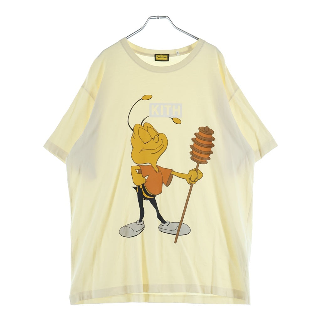 KITH(キス) 22SS キャラクターロゴプリントクルーネック半袖Tシャツカットソー ベージュ 22-071-066-0005-1-0