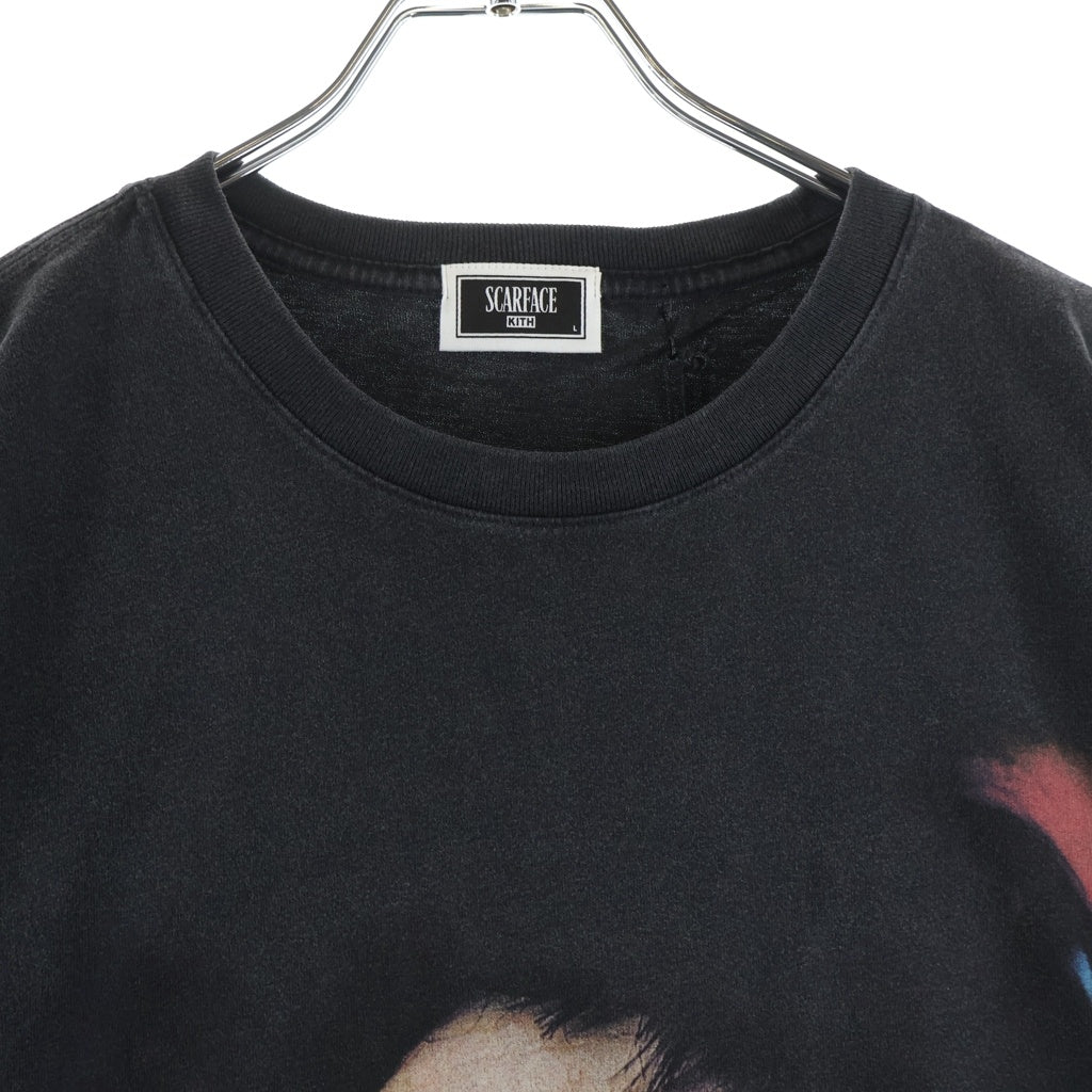KITH(キス) 25AW ×Scarface Tony Portrait Vintage Tee スカーフェイス ヴィンテージ加工 半袖 Tシャツ カットソー ブラック KHM034172