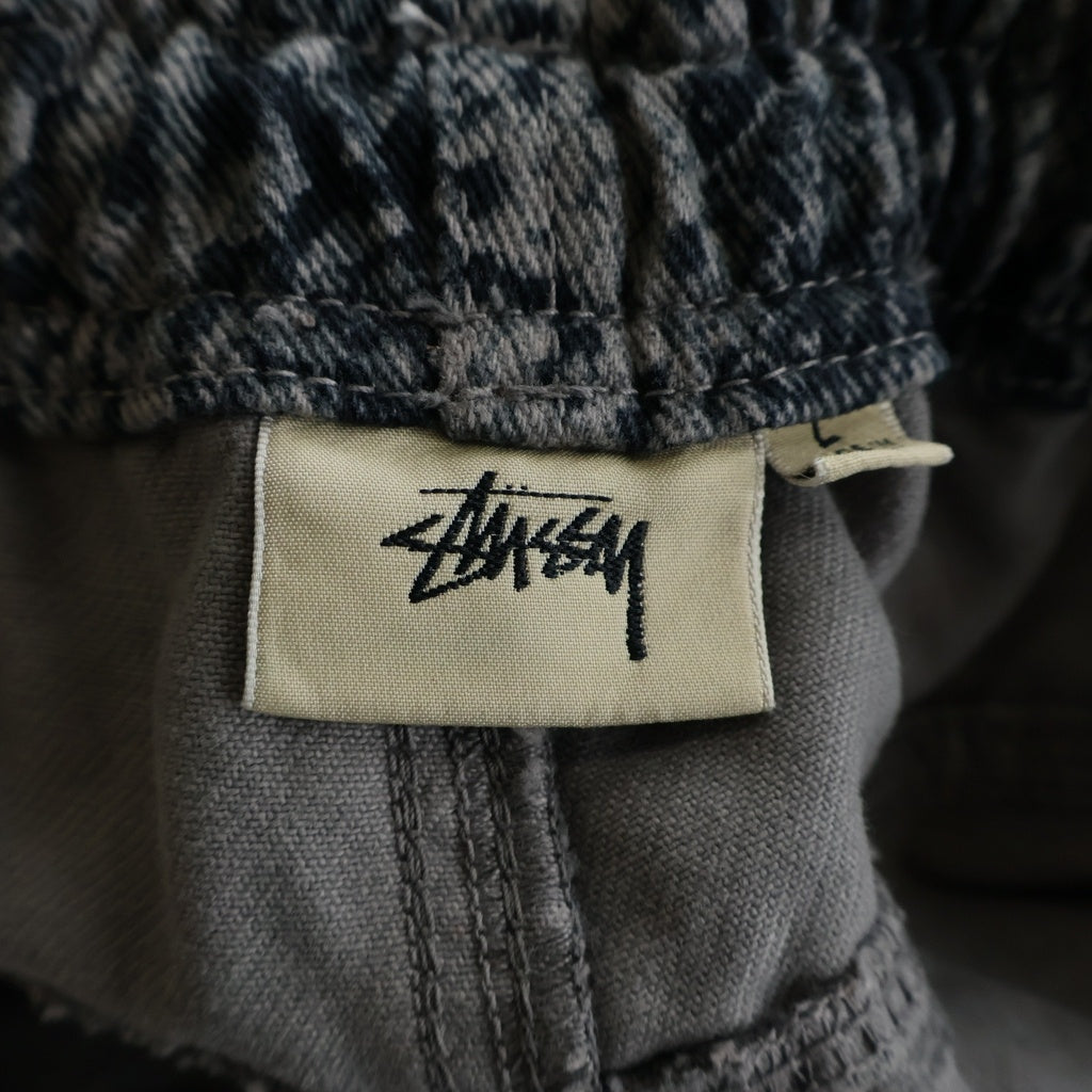 STUSSY(ステューシー) 22AW Python Beach Pant パイソン柄 ビーチ ロングパンツ ブラック 116589
