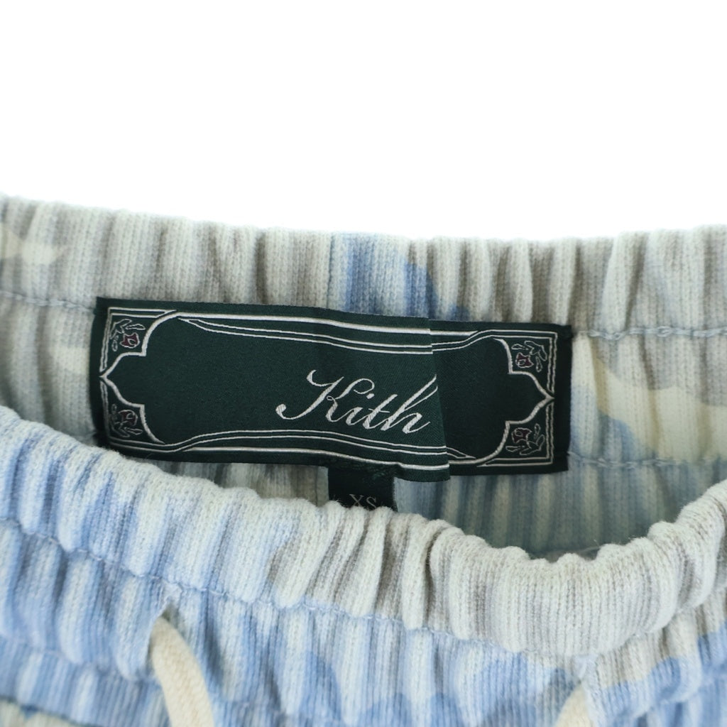 KITH(キス) Scenic Fleece Curtis Short フラワージャガート スウェット ショーツ ハーフパンツ ライトブルー/グリーン KHM060448