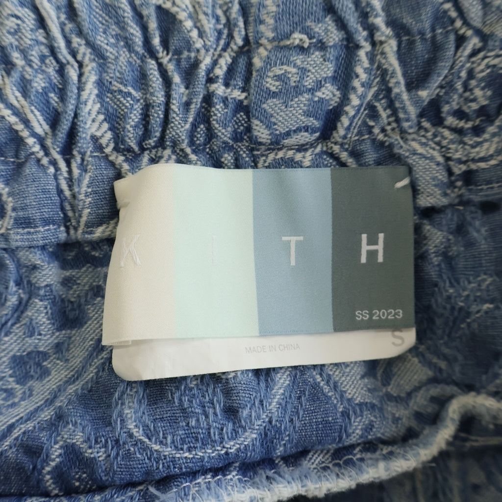 KITH(キス) 23SS ペイズリージャガード コットンショーツショートハーフパンツ ブルー KHM060139