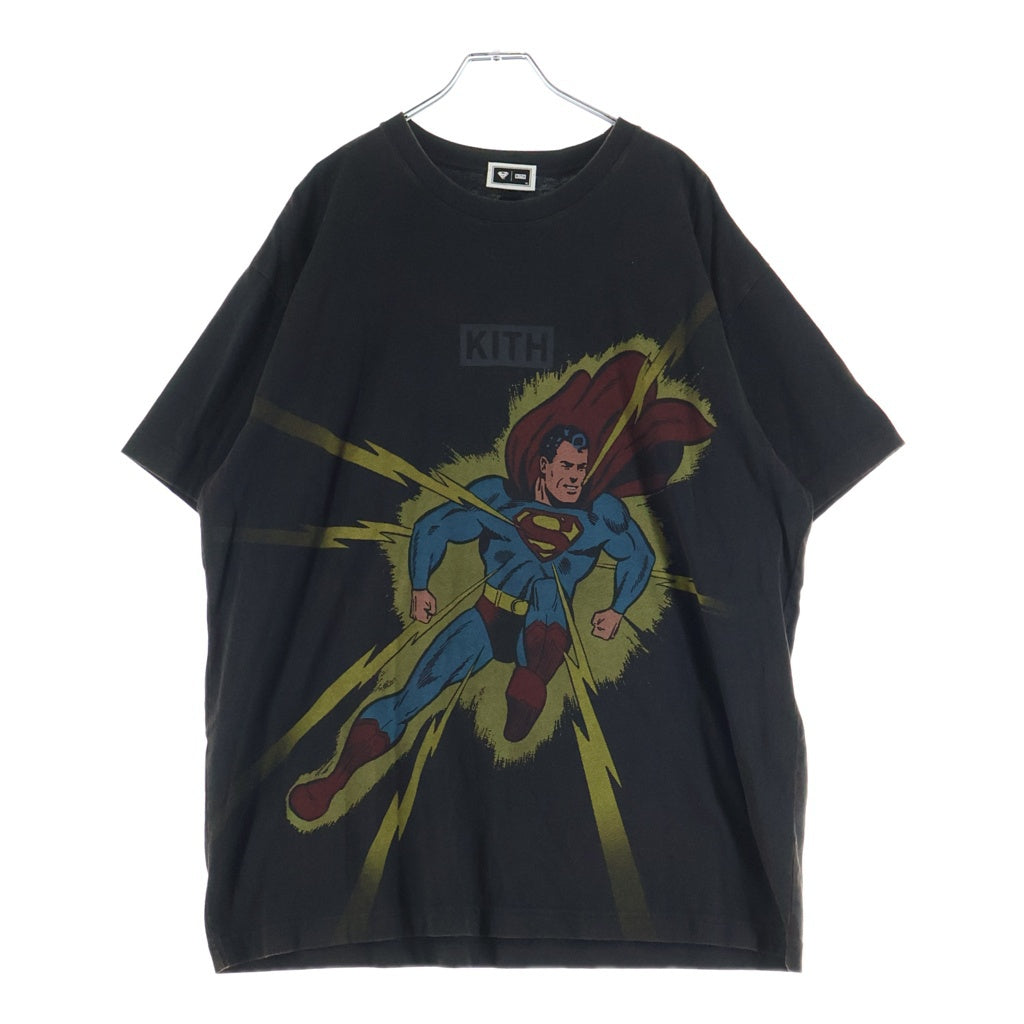 KITH(キス) ×Superman Lightning Bolt Tee スーパーマン ライトニングボルト 半袖Tシャツカットソー ブラック KHM033852