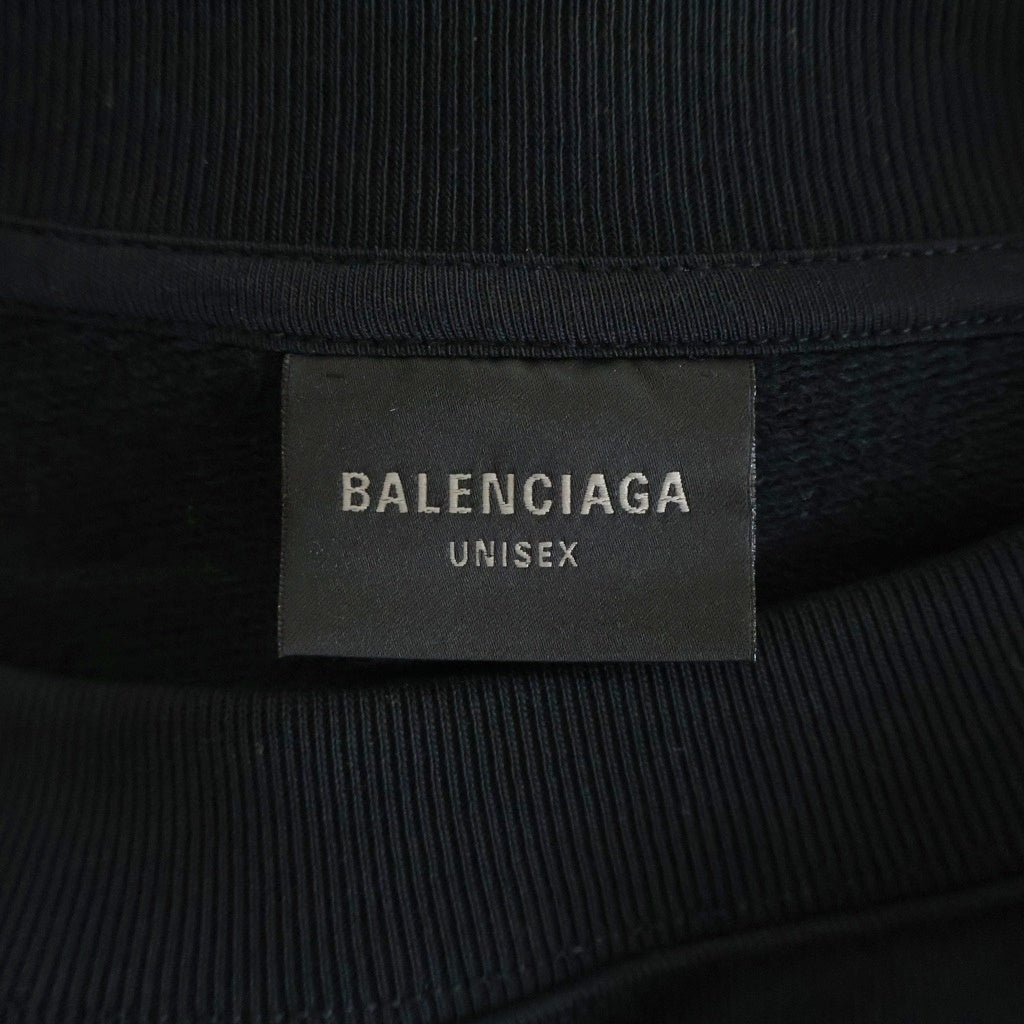 BALENCIAGA(バレンシアガ) 22AW WFP ロゴプリントクルーネック スウェットトレーナー ブラック 697869