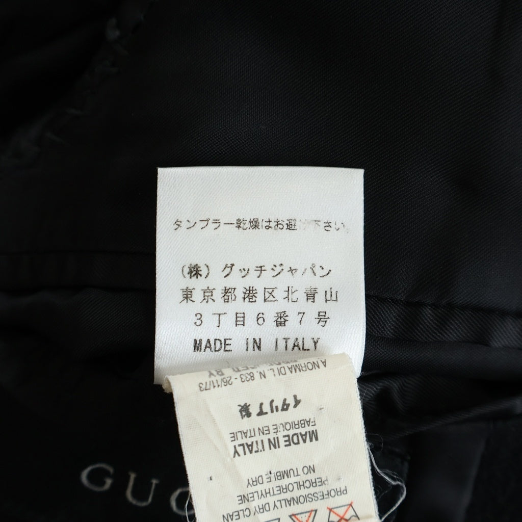 GUCCI(グッチ) 99AW トムフォード期 カシミヤブレンド 比翼ボタン ロングコート ブラック 211-0380-1813 レディース