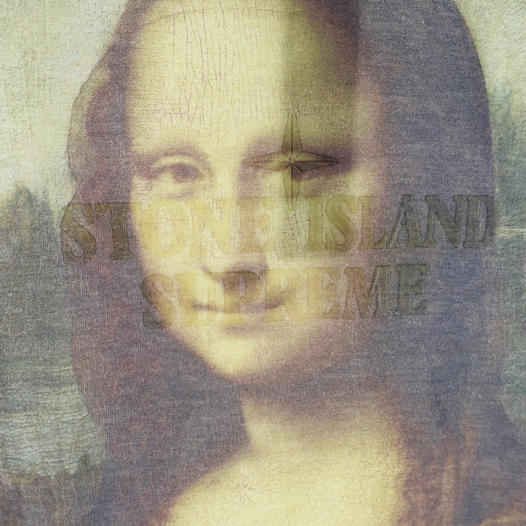 SUPREME(シュプリーム) 22SS ×STONE ILAND Mona Lisa ストーンアイランド モナリザ プリント 半袖Tシャツカットソー ホワイト/カーキ 7625201S7
