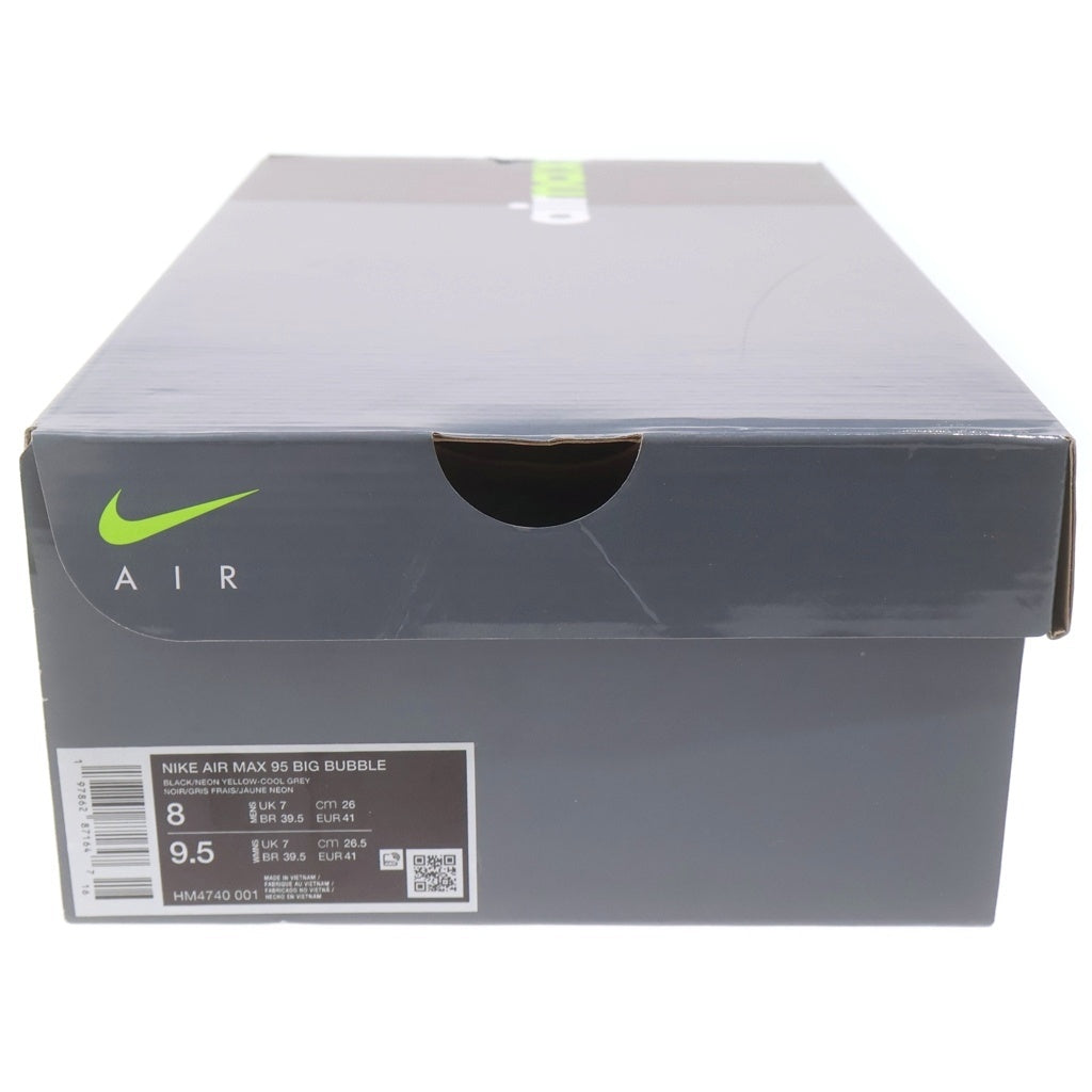 NIKE(ナイキ) AIR MAX 95 OG BIG BABBLE NEON YELLOW HM4740-001 エアマックス ビッグバブル ネオンイエロー ローカットスニーカー グレー/イエロー US8/26cm