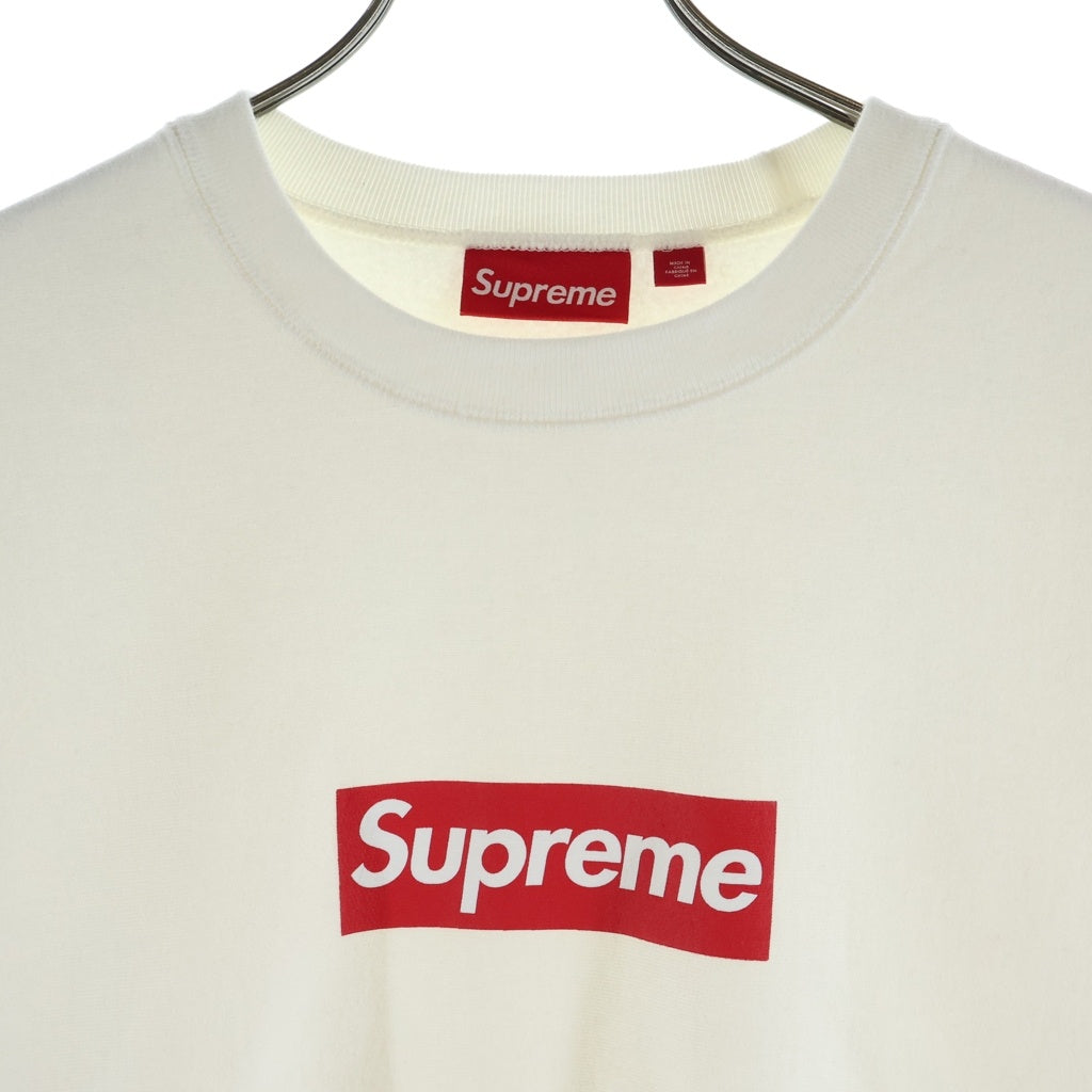 SUPREME(シュプリーム) 25SS Washed Box Logo Crewneck ウォッシュド ボックスロゴプリント クルーネック プルオーバースウェットトレーナー ホワイト