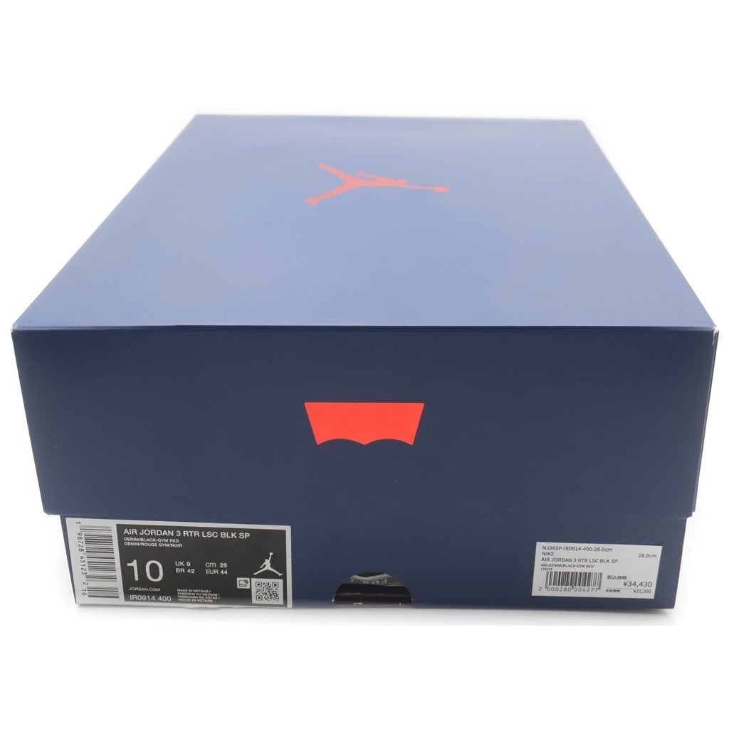 NIKE(ナイキ) ×Levi's AIR JORDAN 3 RETRO SP IR0914-400 リーバイス エアジョーダン3 レトロ ローカットスニーカー ブラック/インディゴ US10/28cm