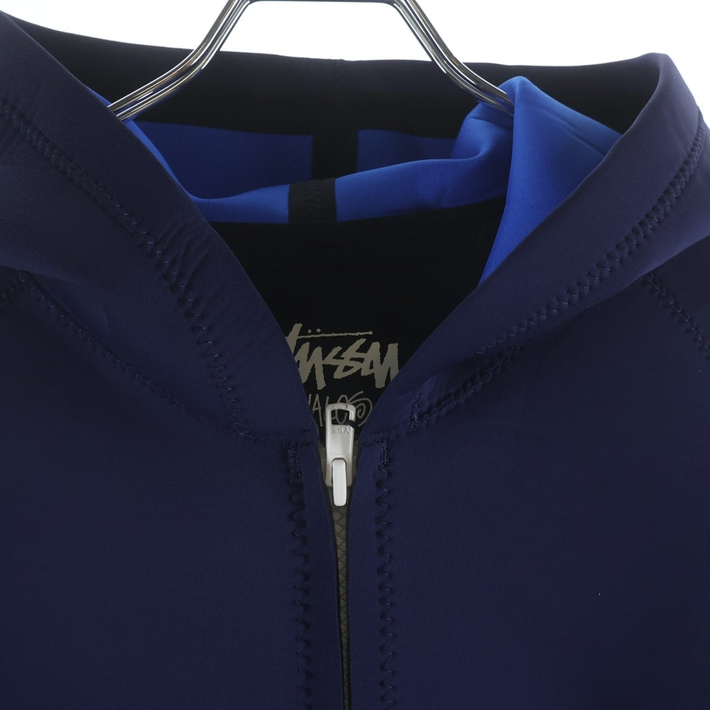STUSSY(ステューシー) ×Wales Bonner NEOPRENE HOODIE ウェールズボナー ネオプレン フーディー スウェット プルオーバー パーカー ブルー 315517