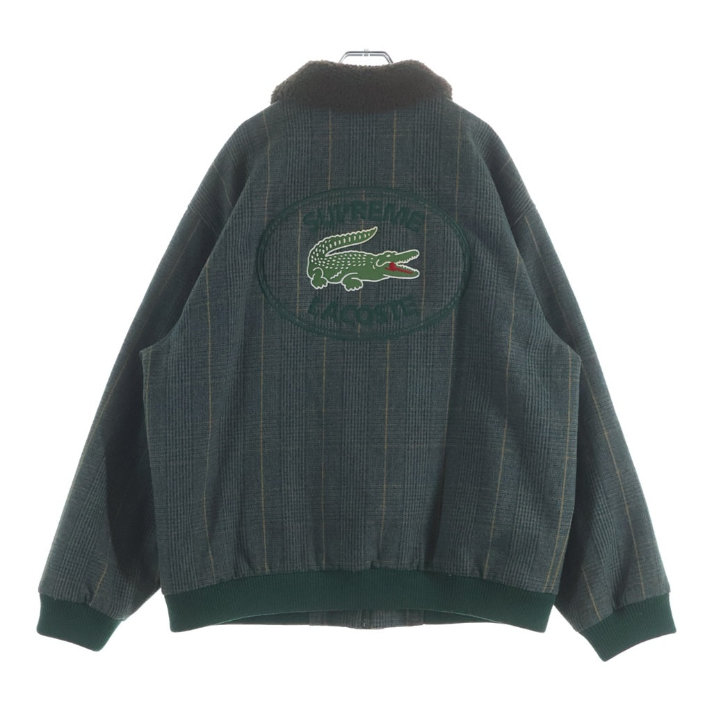 SUPREME(シュプリーム) 19AW ×LACOSTE Wool BomberJacket ラコステ チェック総柄 ジップアップ ウール ボンバージャケット グリーン