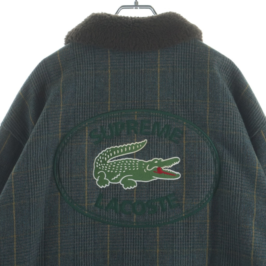 SUPREME(シュプリーム) 19AW ×LACOSTE Wool BomberJacket ラコステ チェック総柄 ジップアップ ウール ボンバージャケット グリーン
