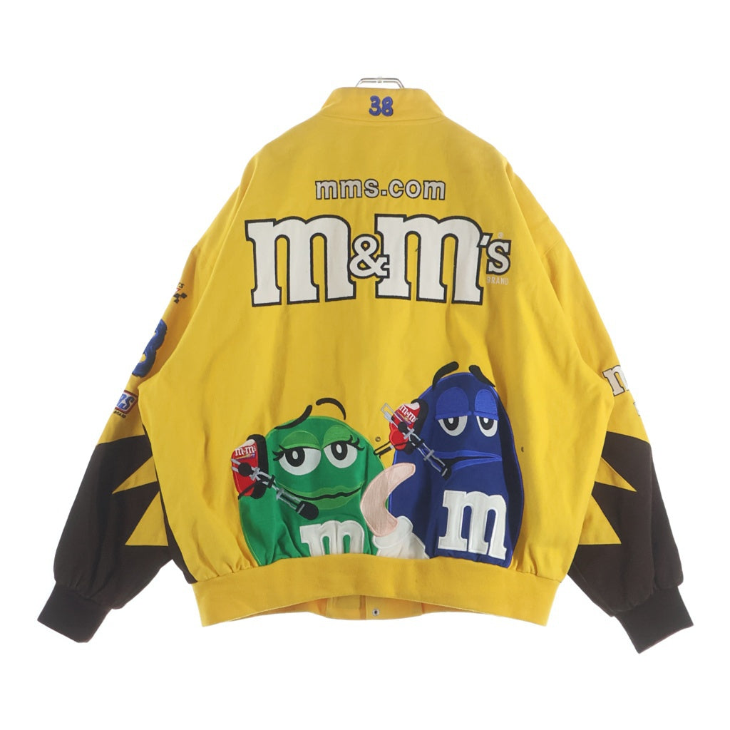 JH Design(ジェイエイチデザイン) 00s M&Ms 総柄エンブロイダリーデザイン トラッカー レーシングジャケット イエロー