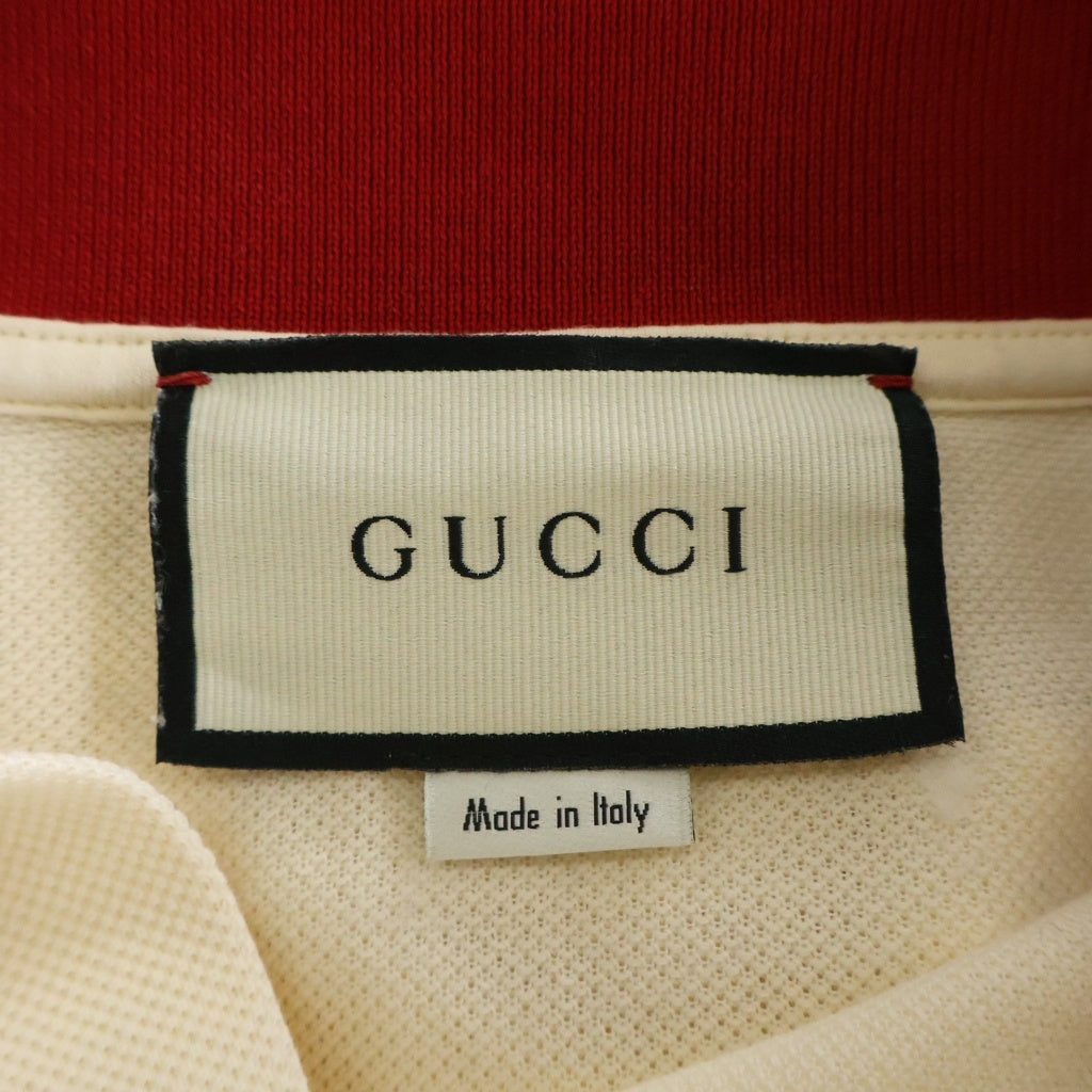 GUCCI(グッチ) GG Embroidery S/S Polo ロゴ刺繍 半袖ポロシャツ アイボリー 574086 XJA6C