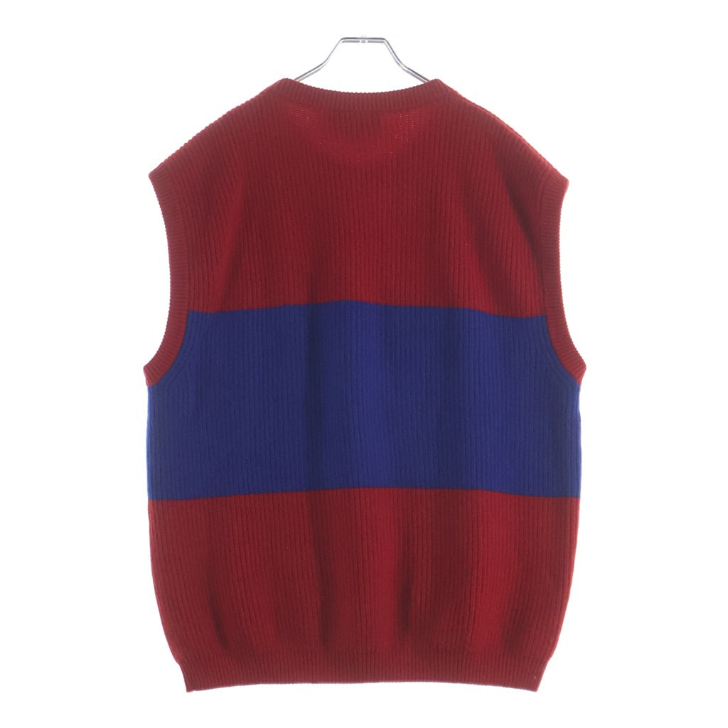 GUCCI(グッチ) ×adidas Logo Knit Vest アディダス ロゴニット ベスト レッド/ブルー 700449 XKCH7