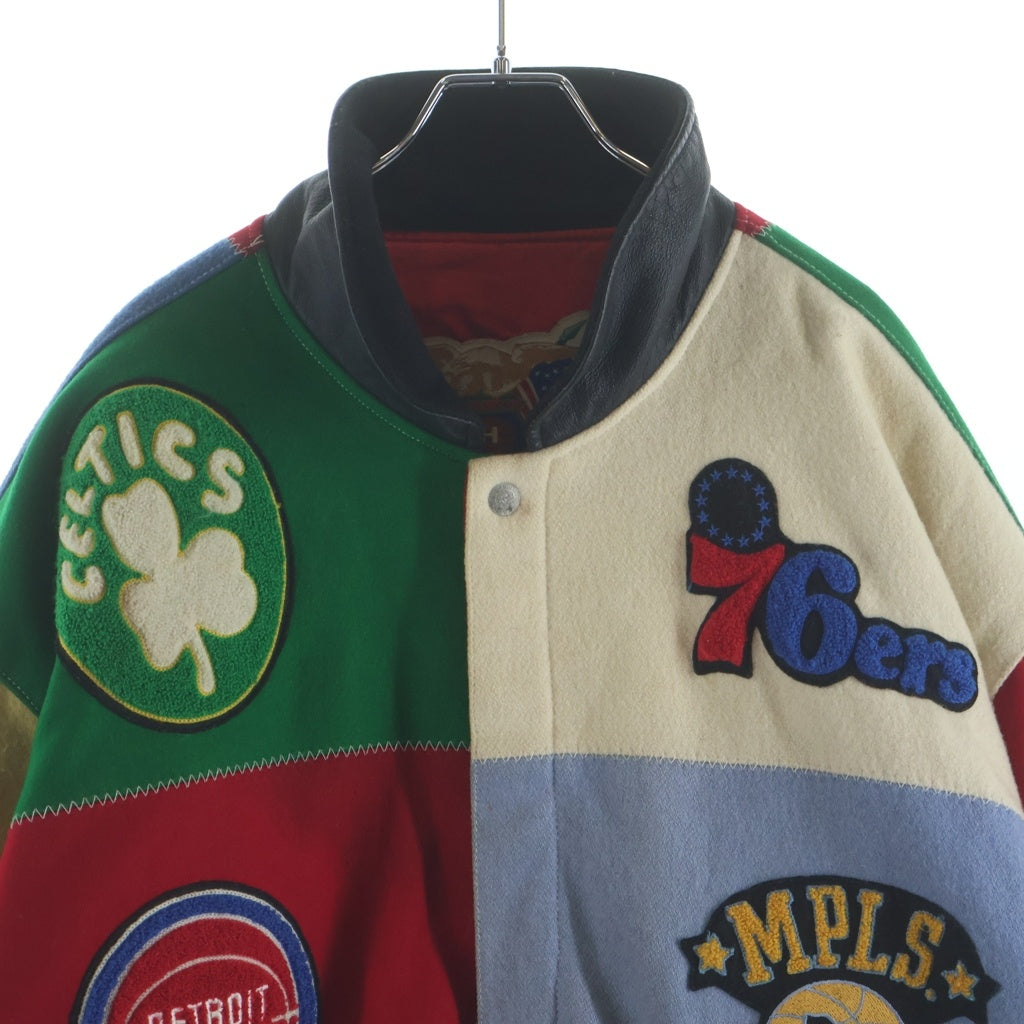 VINTAGE(ヴィンテージ) 90s VINTAGE JEFF HAMILTON ヴィンテージ ジェフハミルトン NBAロゴワッペン総柄 スタジャン マルチ