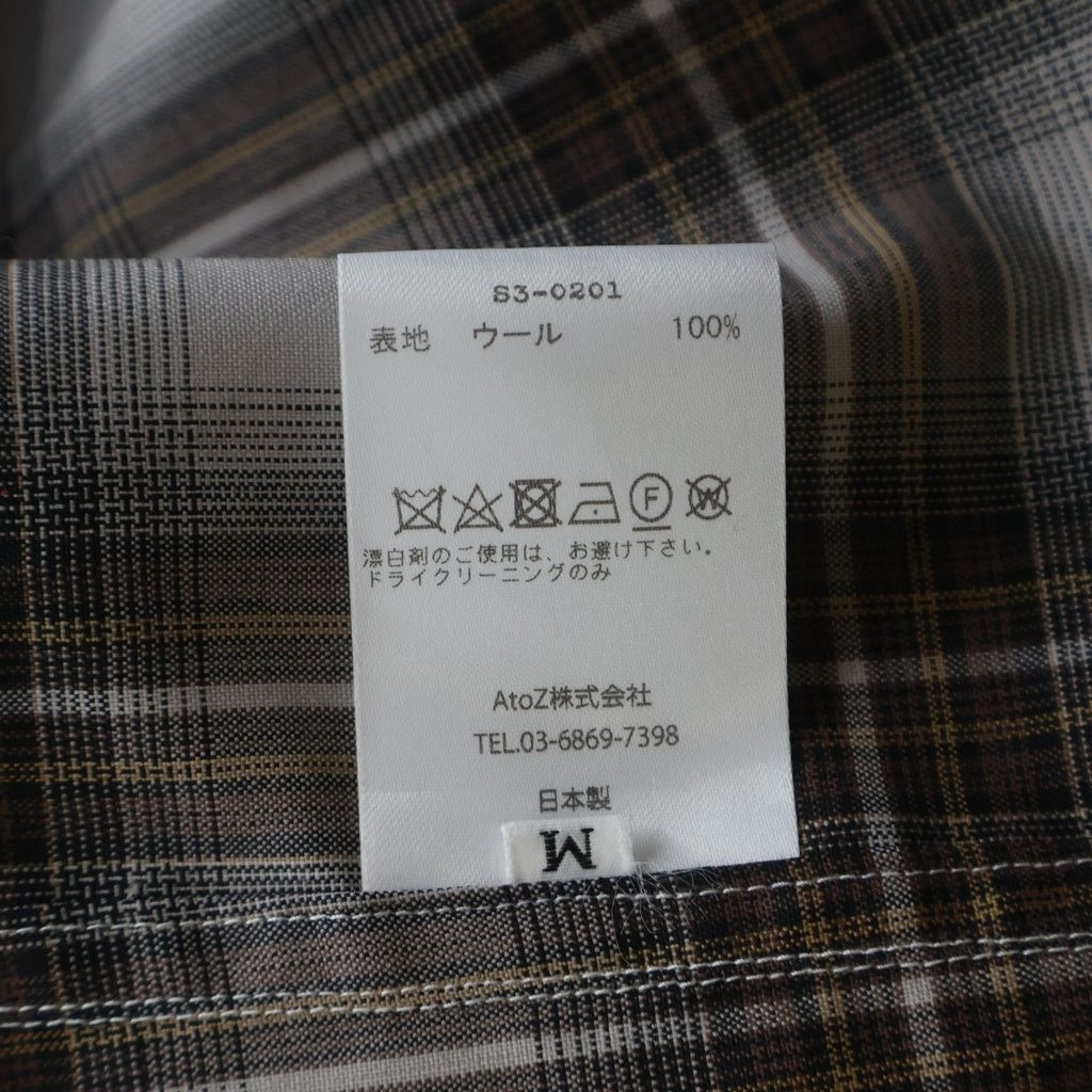 BASICKS(ベイシックス) LE0121W チェック柄 ウール長袖シャツ ブラウン