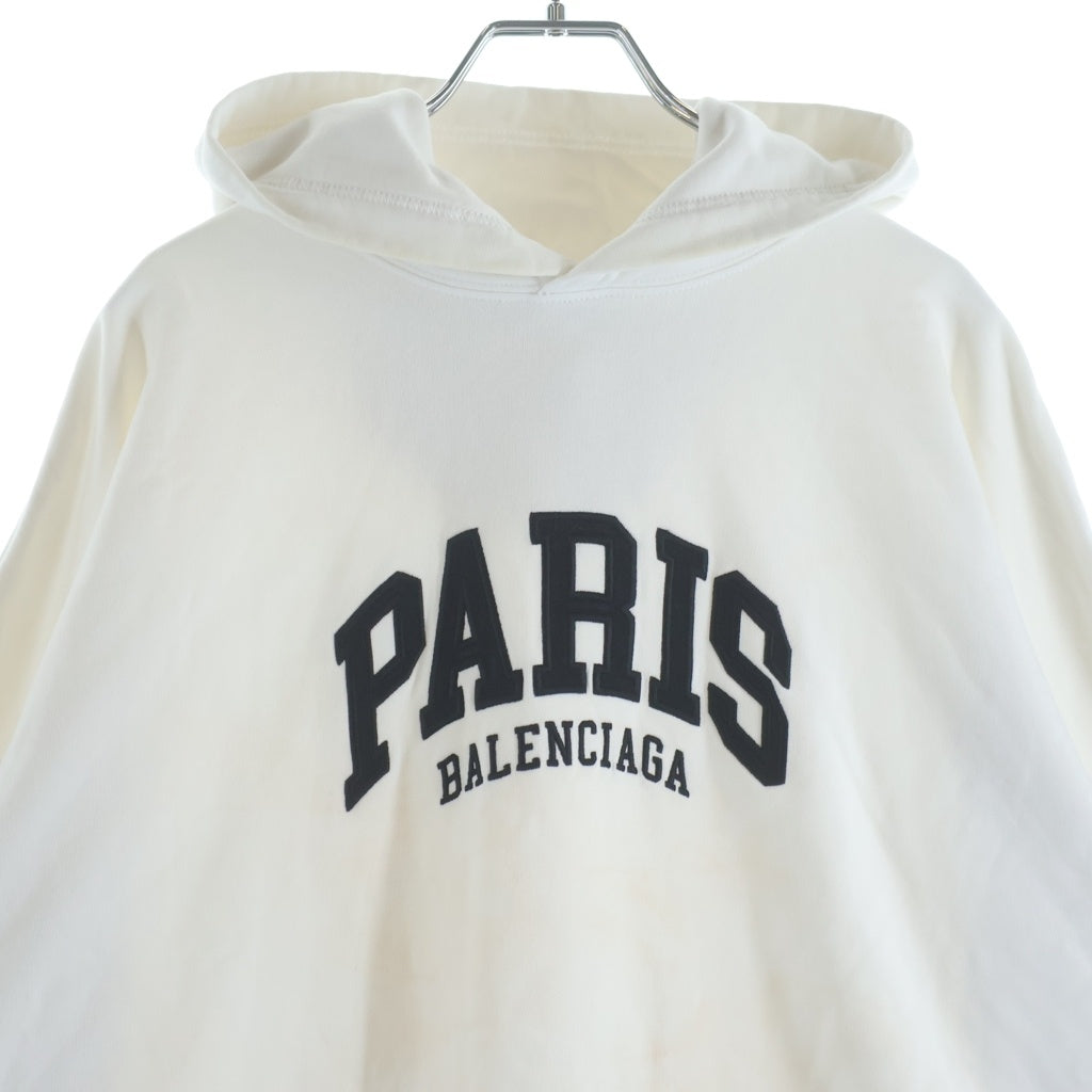 BALENCIAGA(バレンシアガ) PARIS アーチ刺繍ロゴ プルオーバースウェットパーカー ホワイト 675003 TLVL8