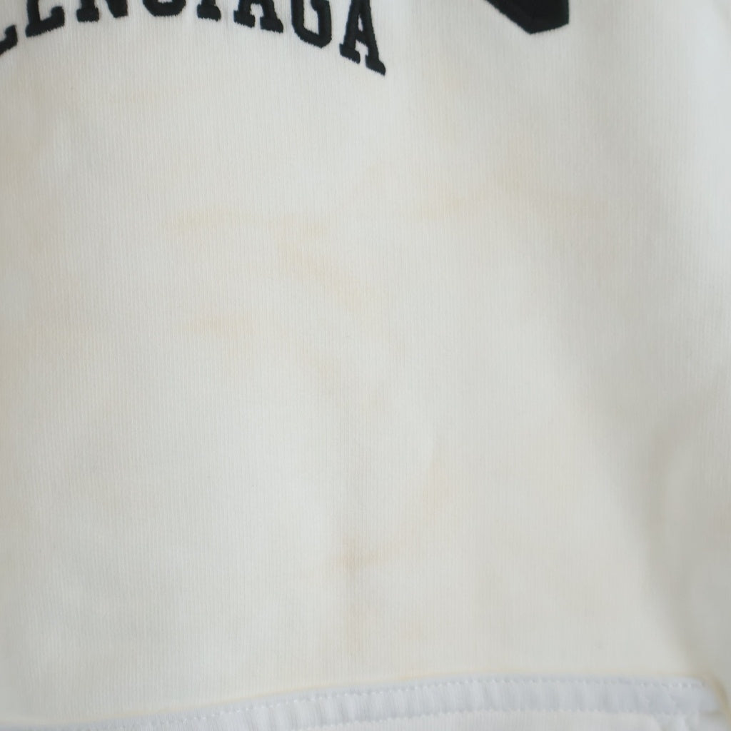 BALENCIAGA(バレンシアガ) PARIS アーチ刺繍ロゴ プルオーバースウェットパーカー ホワイト 675003 TLVL8