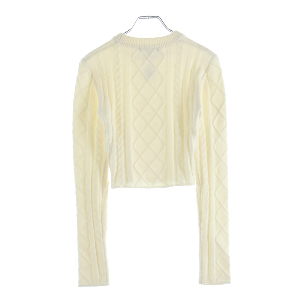 KITH(キス) 24AW Woven Mulberry Cable Knit ウーブン ケーブルニットセーター ホワイト レディース