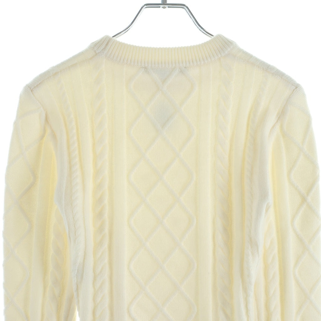 KITH(キス) 24AW Woven Mulberry Cable Knit ウーブン ケーブルニットセーター ホワイト レディース