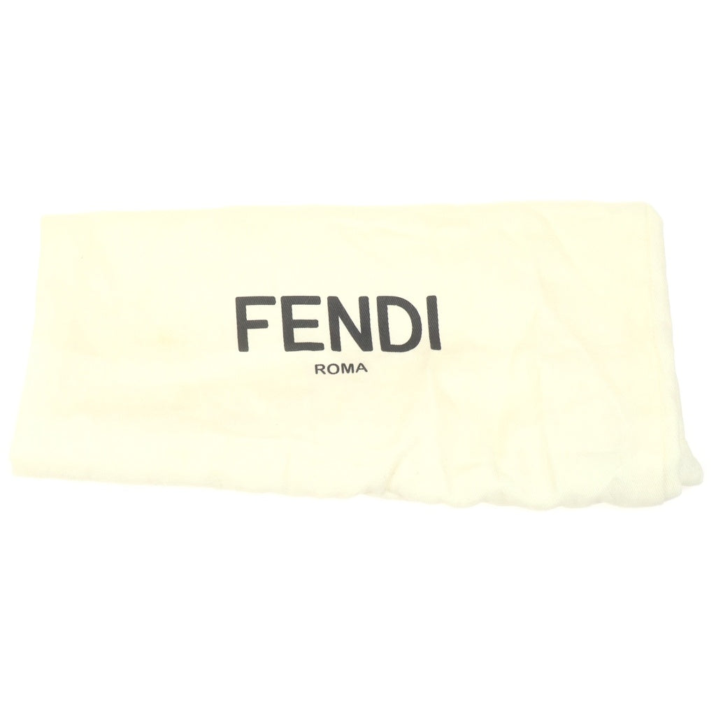FENDI(フェンディ) ロゴプレート サイドジップ レースアップ レザーバイカーブーツ ブラック レディース 36 1/2