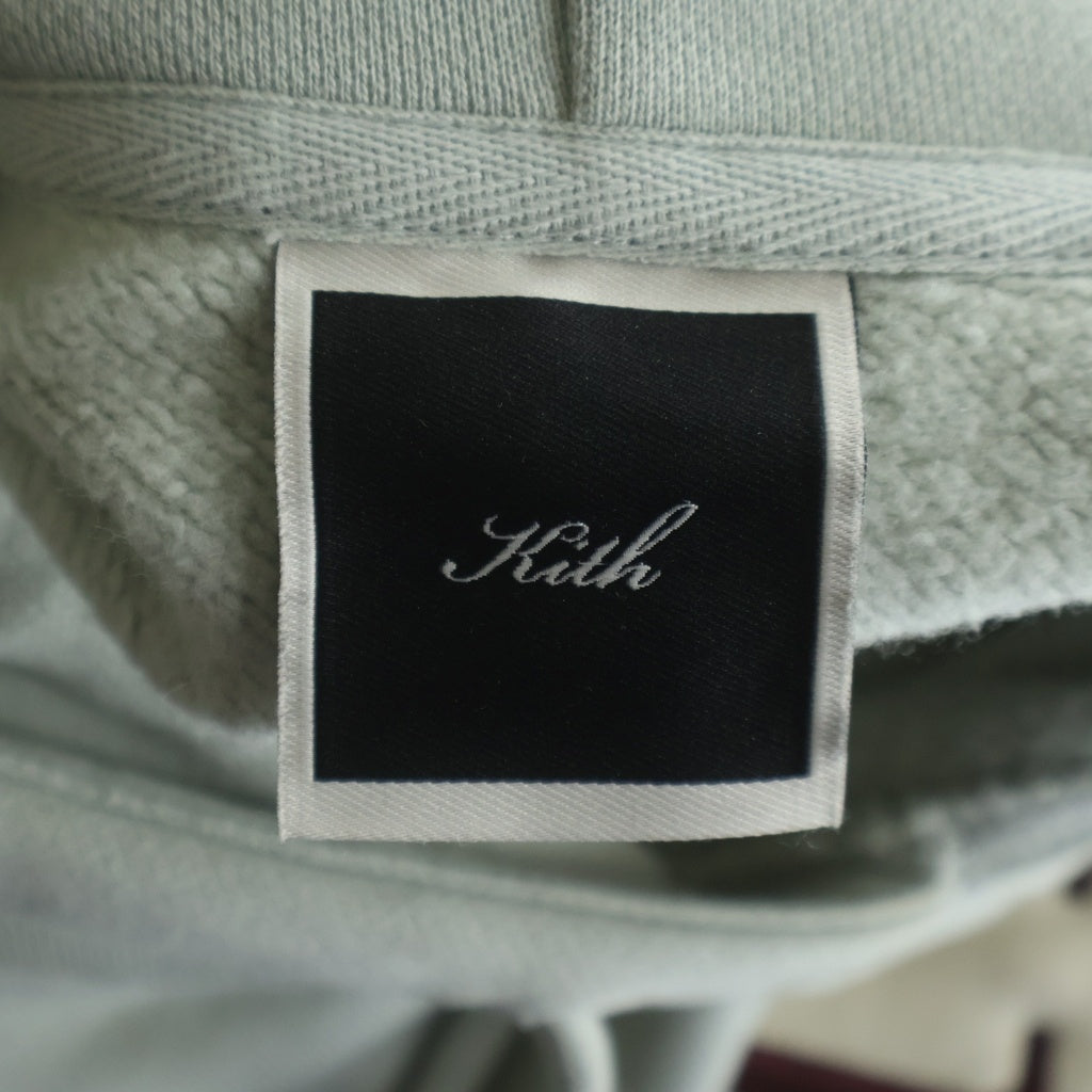 KITH(キス) EST.2011 NEWYORK ロゴ刺繍 プルオーバースウェットパーカー グレー/アイボリー レディース
