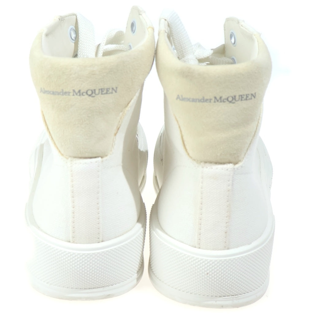 Alexander McQueen(アレキサンダーマックイーン) レースアップ キャンバス ハイカットスニーカー ホワイト レディース 38 1/2 666381