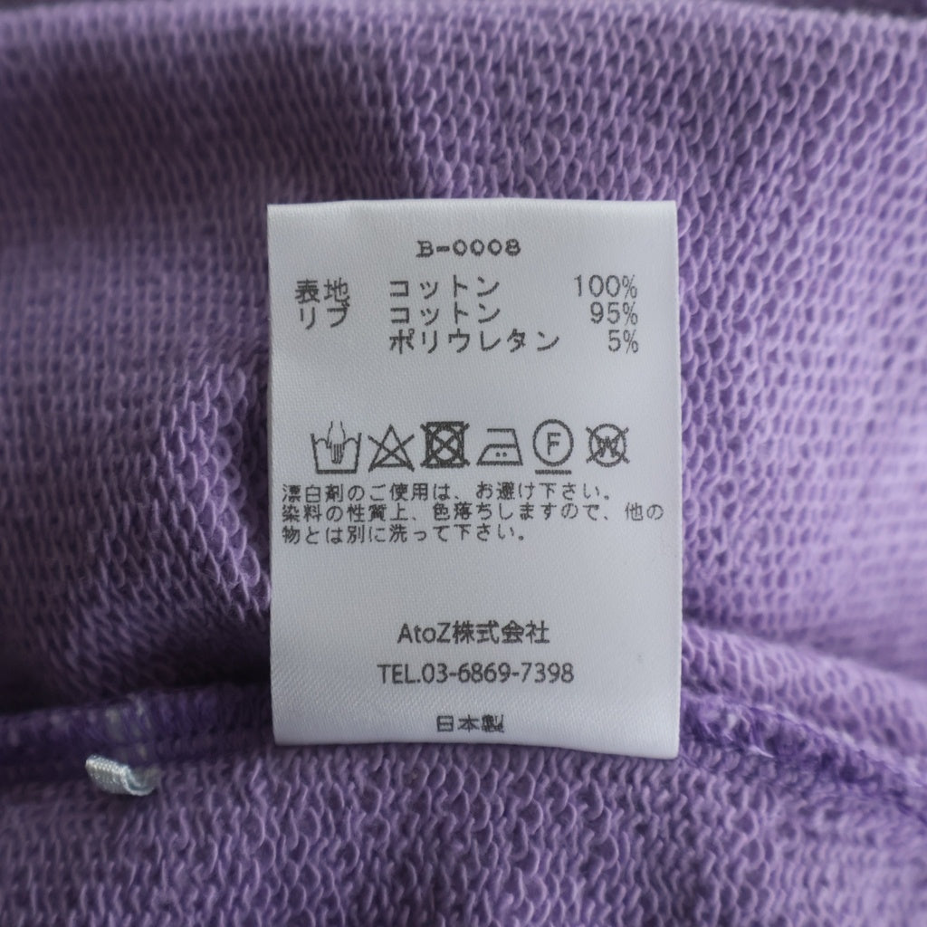 BASICKS(ベイシックス) 袖パッチ付き クルーネック スウェットトレーナー パープル