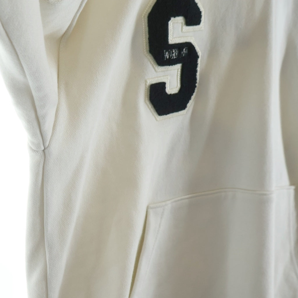 HYSTERIC GLAMOUR(ヒステリックグラマー) ×WIND AND SEA ウィンダンシー コラボワッペン付き スウェットプルオーバーパーカー ホワイト WDS-C-HYS-23-AP-Q1-15