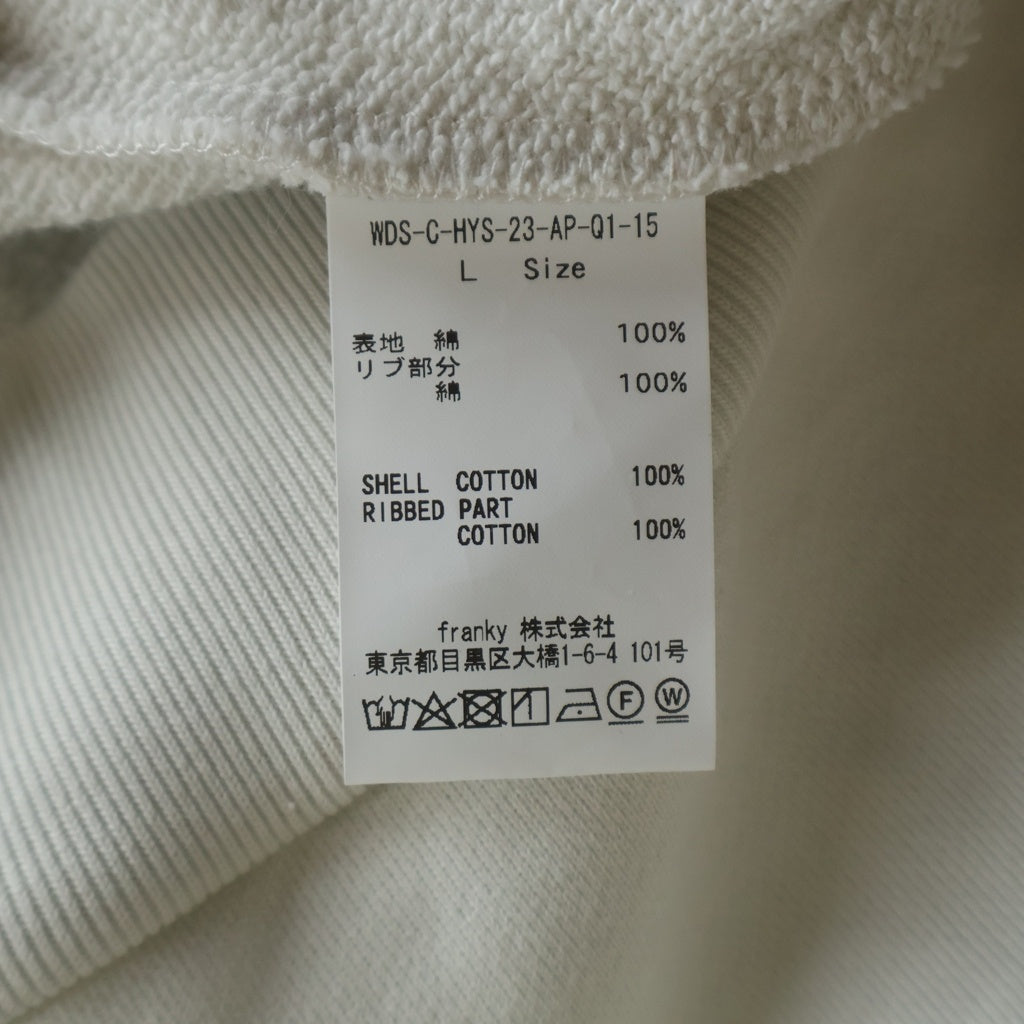 HYSTERIC GLAMOUR(ヒステリックグラマー) ×WIND AND SEA ウィンダンシー コラボワッペン付き スウェットプルオーバーパーカー ホワイト WDS-C-HYS-23-AP-Q1-15