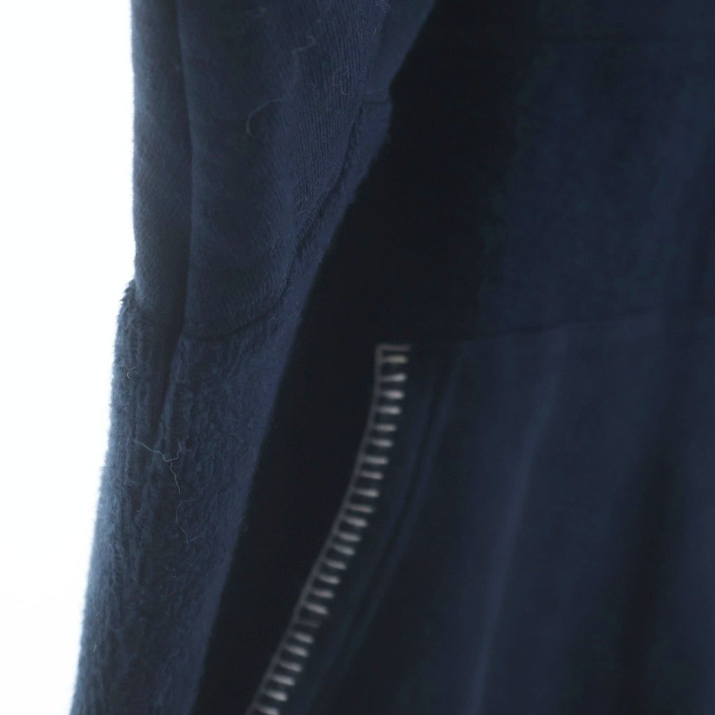 KITH(キス) Panelled Nelson Hoodie パイル地 コットン 切り替え プルオーバースウェットパーカー ネイビー レディース