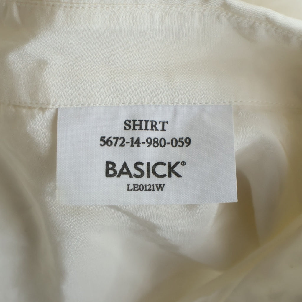 BASICKS(ベイシックス) コットン シルク 長袖シャツ ホワイト B-0003