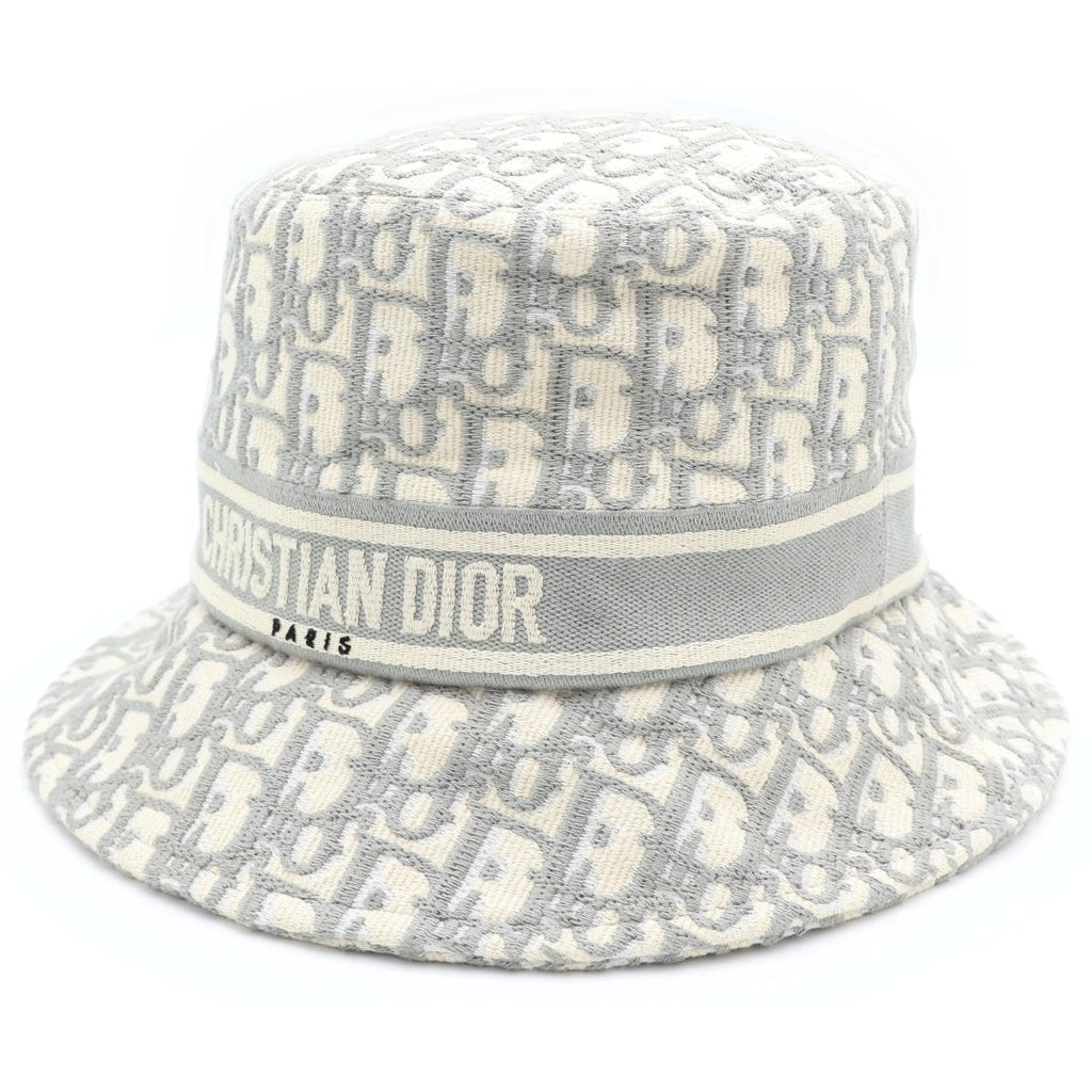Christian Dior(クリスチャンディオール) オブリーク 総柄 バケットハット 帽子 グレー 11DOB923I132