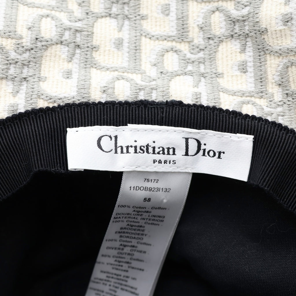 Christian Dior(クリスチャンディオール) オブリーク 総柄 バケットハット 帽子 グレー 11DOB923I132