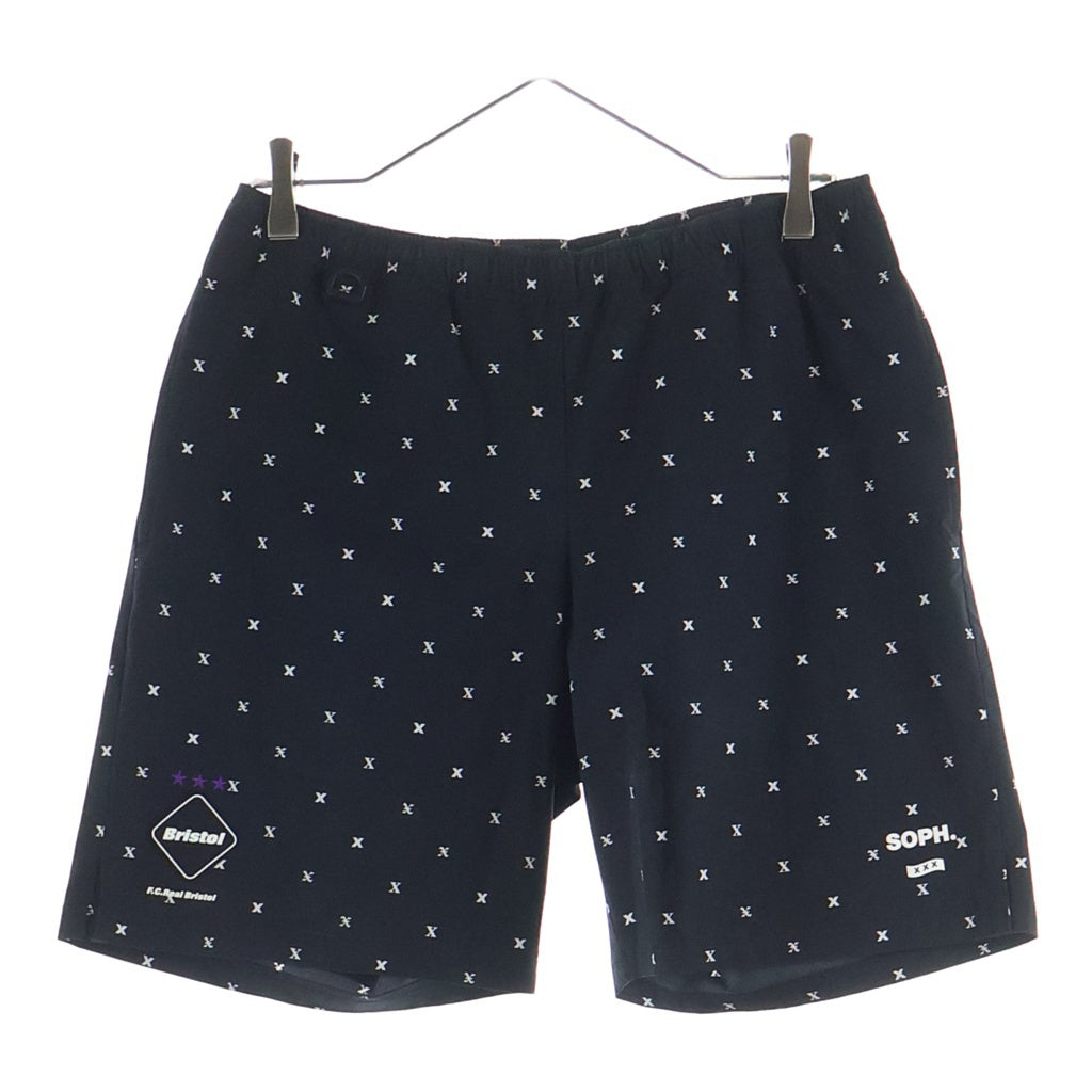 F.C.R.B.(エフシーアールビー) 21SS ×GOD SELECTION XXX GAME SHORTS ゴッドセレクション ゲーム ロゴ 総柄 ショートパンツ ハーフパンツ ショーツ ブラック FCRB-210119