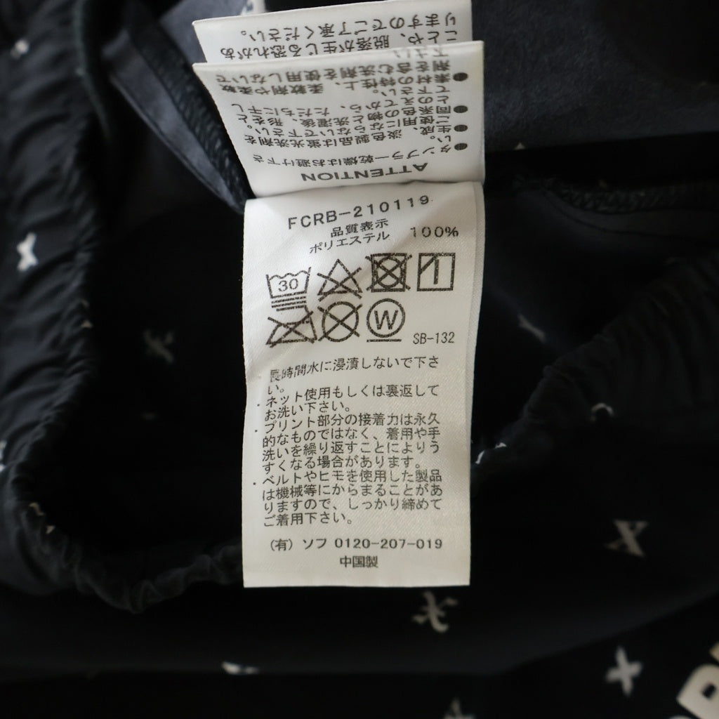 F.C.R.B.(エフシーアールビー) 21SS ×GOD SELECTION XXX GAME SHORTS ゴッドセレクション ゲーム ロゴ 総柄 ショートパンツ ハーフパンツ ショーツ ブラック FCRB-210119