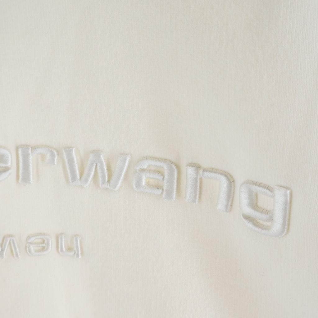ALEXANDER WANG(アレキサンダーワン) ロゴ刺繍 モックネック スウェットトレーナー ホワイト