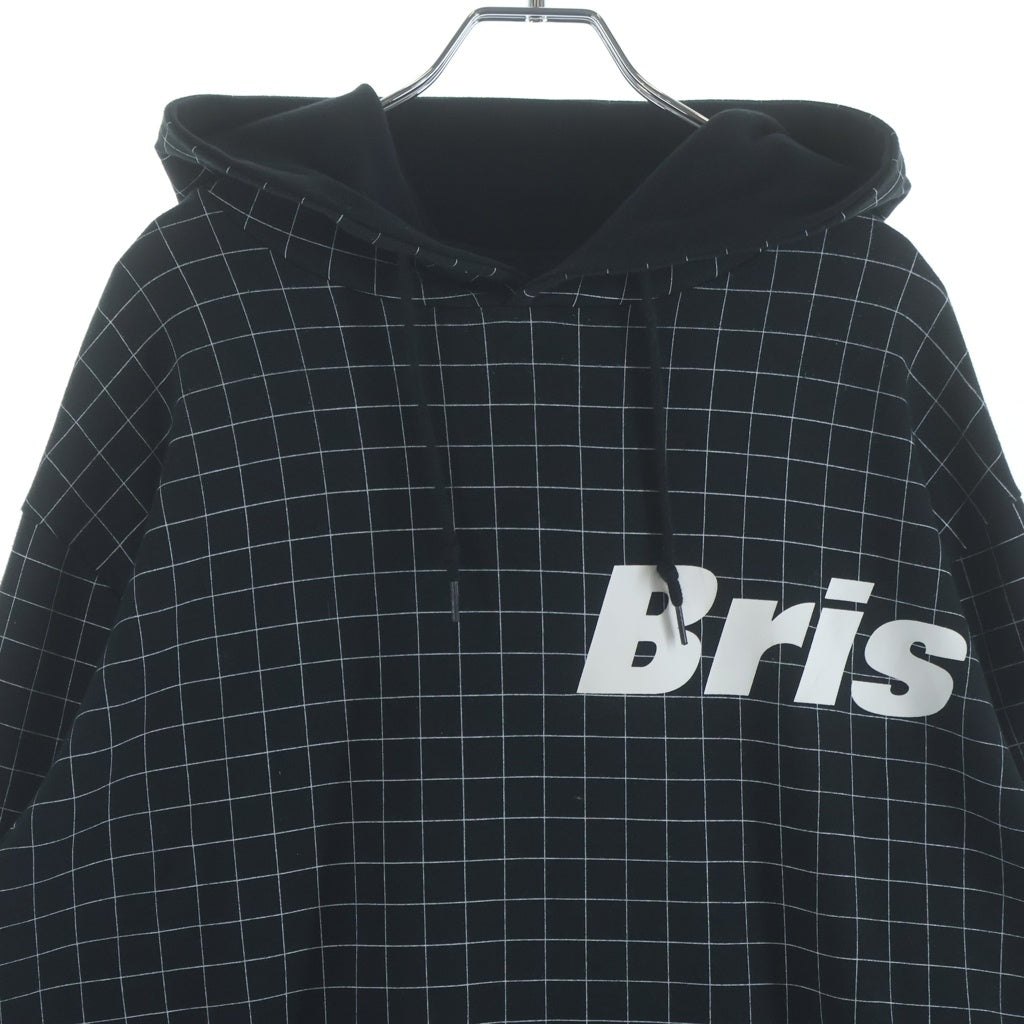 F.C.R.B.(エフシーアールビー) 21SS RELAX FIT HOODIE 総柄 スクエアデザイン ドローコード付き フーデッド スウェット プルオーバーパーカー ブラック FCRB-210053