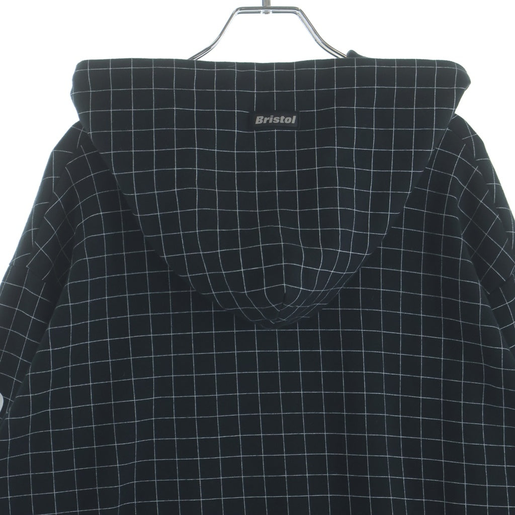 F.C.R.B.(エフシーアールビー) 21SS RELAX FIT HOODIE 総柄 スクエアデザイン ドローコード付き フーデッド スウェット プルオーバーパーカー ブラック FCRB-210053