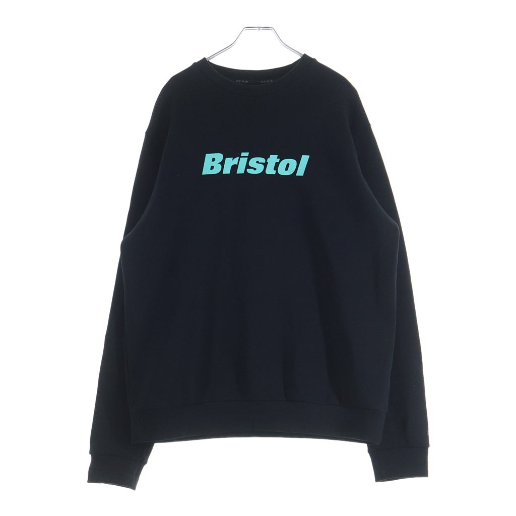 F.C.R.B./F.C.Real Bristol/FCRB(エフシーアールビー/エフシーレアルブリストル) 21AW AUTHENTIC LOGO TECH KNIT フロントロゴデザイン クルーネック スウェットトレーナー ブラック FCRB-212063