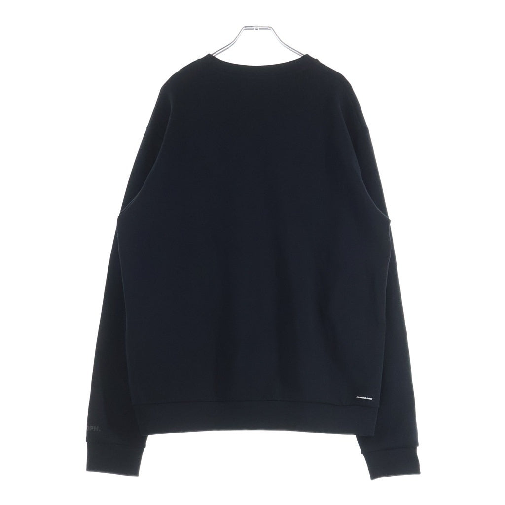 F.C.R.B./F.C.Real Bristol/FCRB(エフシーアールビー/エフシーレアルブリストル) 21AW AUTHENTIC LOGO TECH KNIT フロントロゴデザイン クルーネック スウェットトレーナー ブラック FCRB-212063