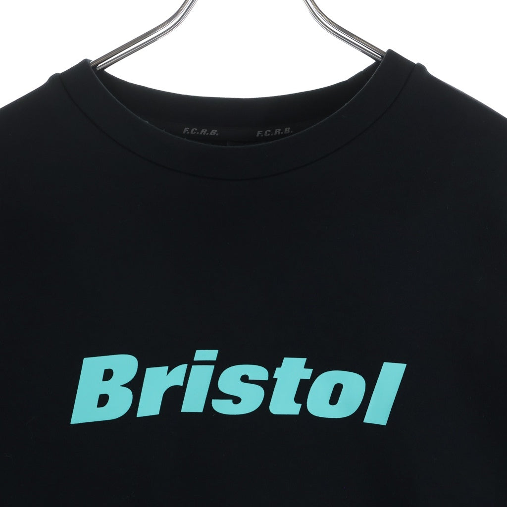 F.C.R.B./F.C.Real Bristol/FCRB(エフシーアールビー/エフシーレアルブリストル) 21AW AUTHENTIC LOGO TECH KNIT フロントロゴデザイン クルーネック スウェットトレーナー ブラック FCRB-212063
