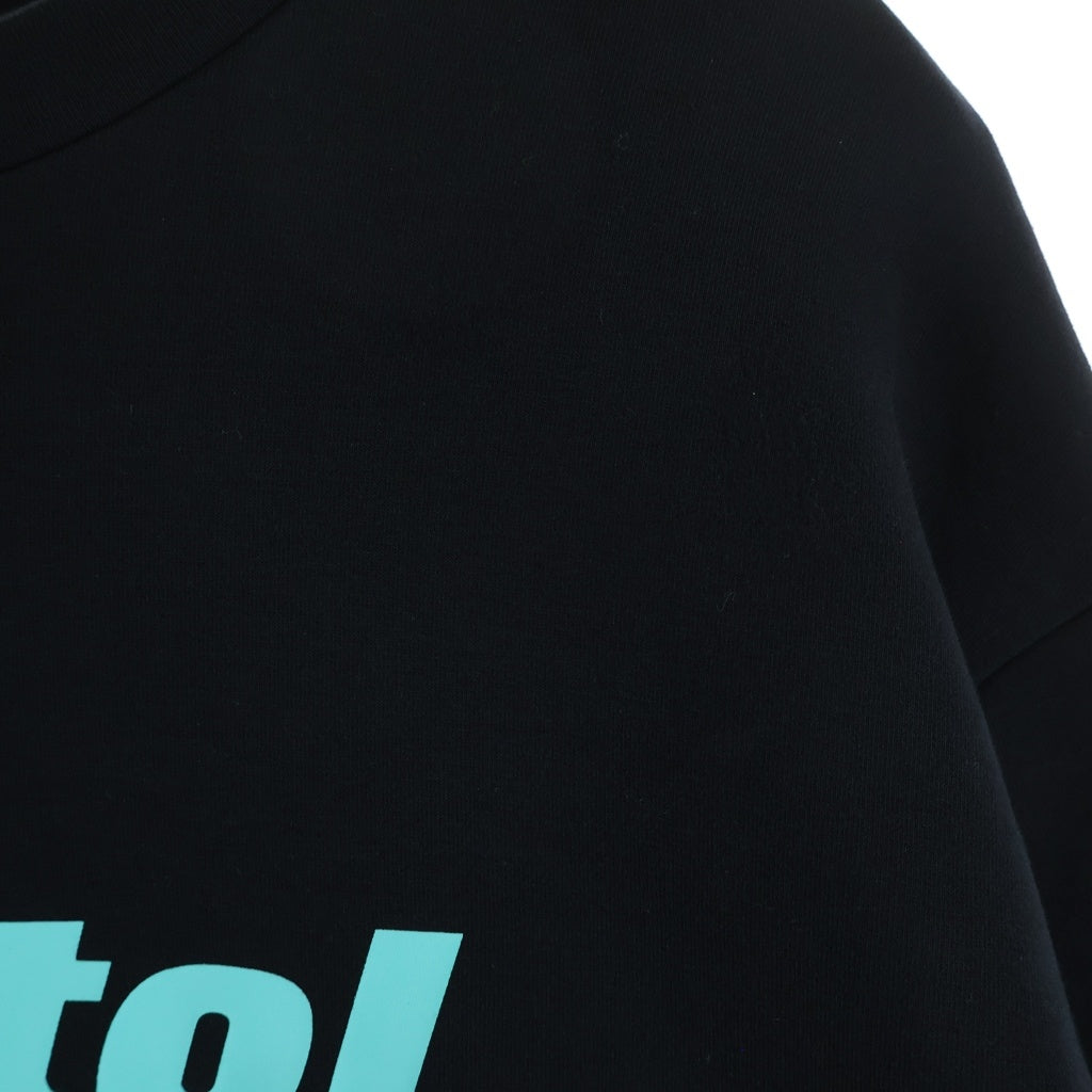 F.C.R.B./F.C.Real Bristol/FCRB(エフシーアールビー/エフシーレアルブリストル) 21AW AUTHENTIC LOGO TECH KNIT フロントロゴデザイン クルーネック スウェットトレーナー ブラック FCRB-212063