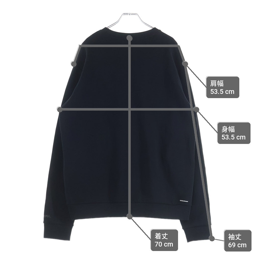 F.C.R.B./F.C.Real Bristol/FCRB(エフシーアールビー/エフシーレアルブリストル) 21AW AUTHENTIC LOGO TECH KNIT フロントロゴデザイン クルーネック スウェットトレーナー ブラック FCRB-212063