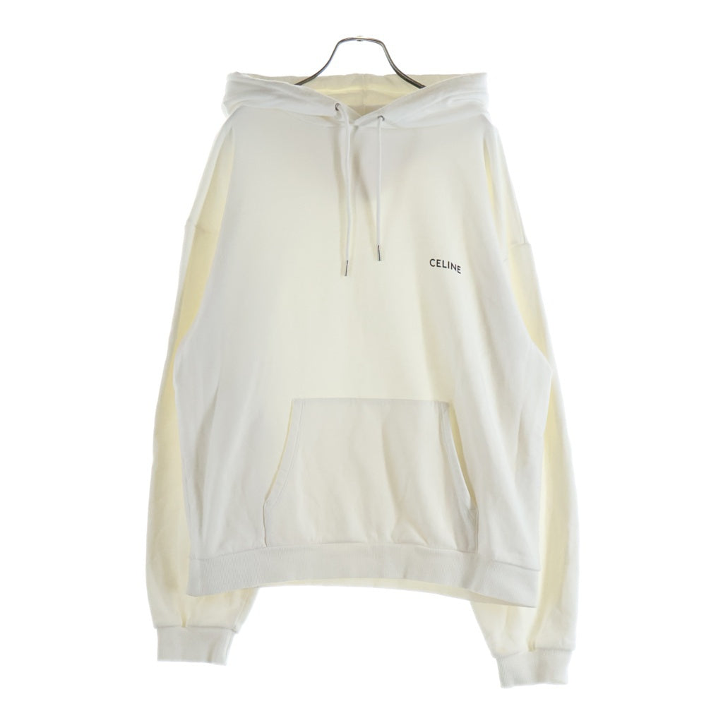 CELINE(セリーヌ) 23SS フロントロゴデザイン フーデッド プルオーバー パーカー ホワイト 2Y958670Q